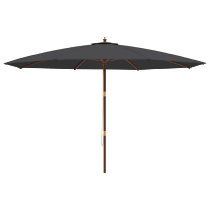Parasol met houten paal 400x273 cm zwart