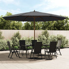 Parasol 400x273 cm zwart houten paal