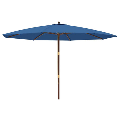 Parasol Met Houten Paal 400X273 Cm Azuur Blauw