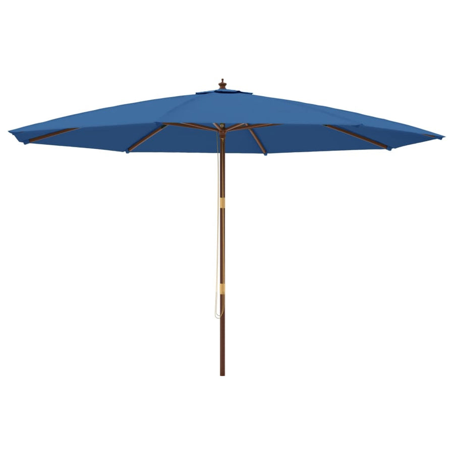 Parasol Met Houten Paal 400X273 Cm Azuur Blauw