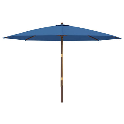 Parasol Met Houten Paal 400X273 Cm Azuur Blauw
