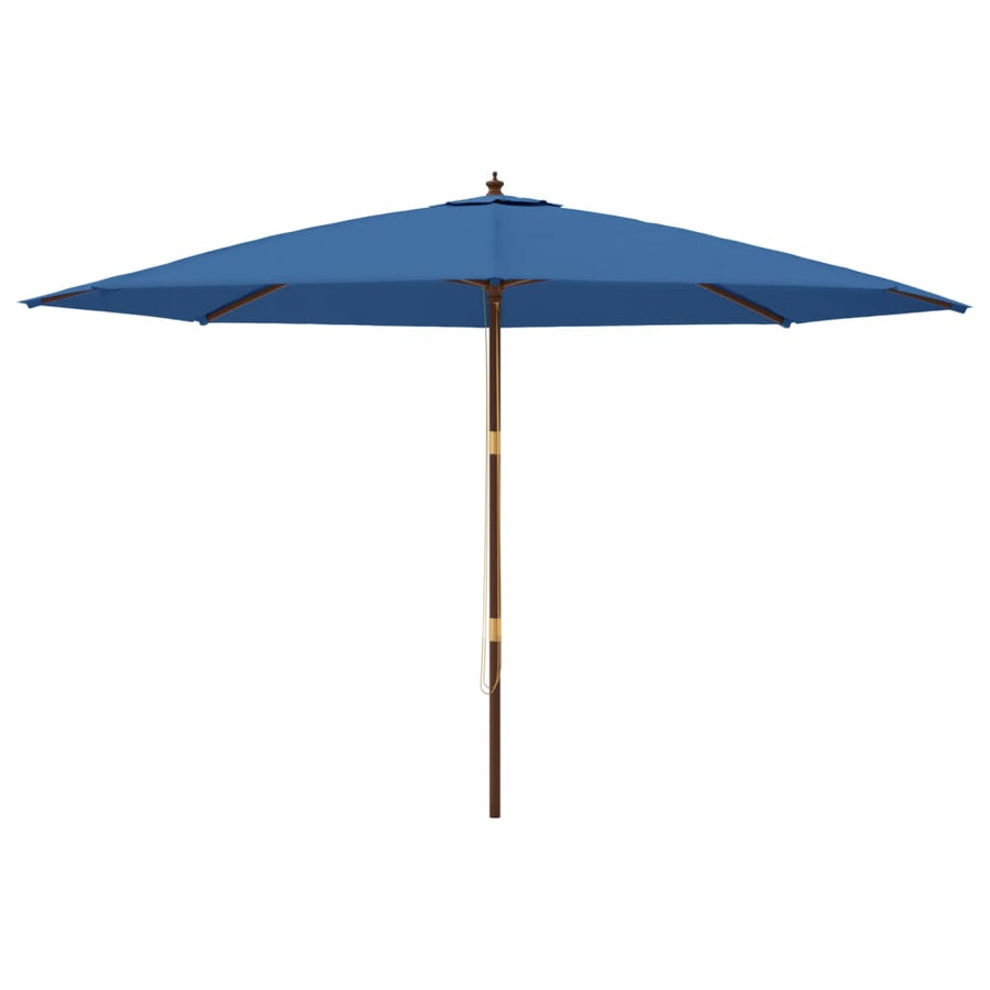 Parasol Met Houten Paal 400X273 Cm Azuur Blauw
