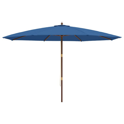 Parasol Met Houten Paal 400X273 Cm Azuur Blauw
