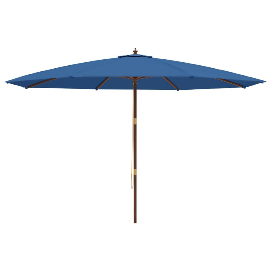 Parasol Met Houten Paal 400X273 Cm Azuur Blauw