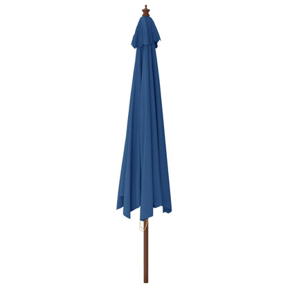 Parasol Met Houten Paal 400X273 Cm Azuur Blauw