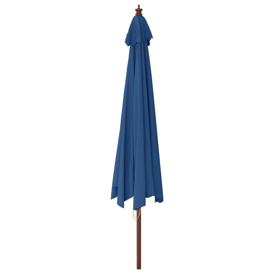 Parasol Met Houten Paal 400X273 Cm Azuur Blauw