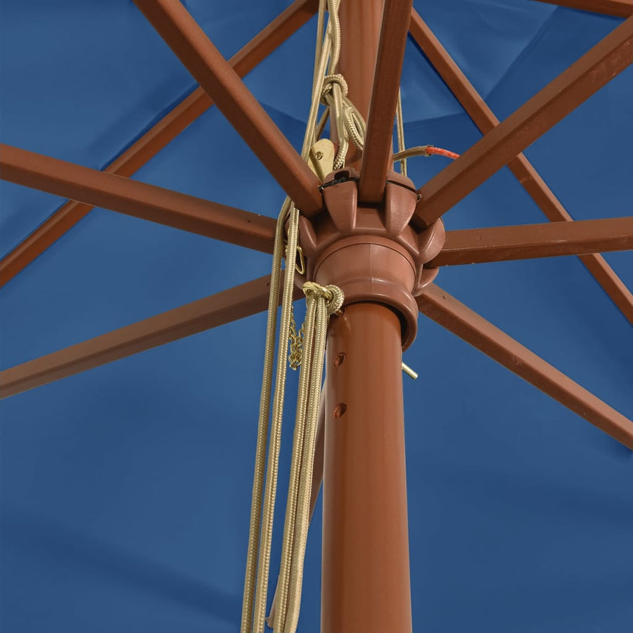 Parasol Met Houten Paal 400X273 Cm Azuur Blauw