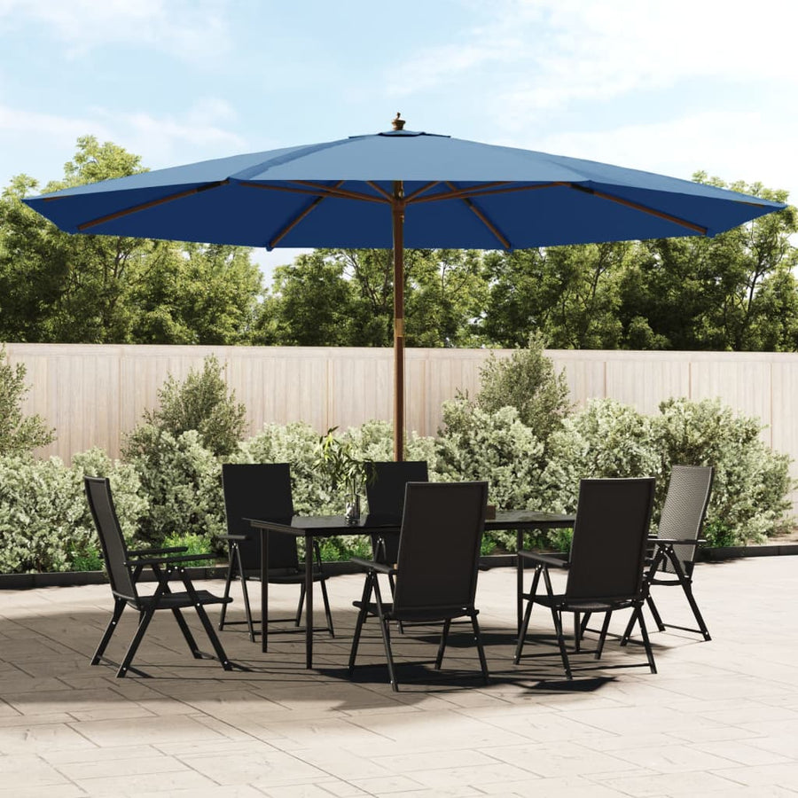 Parasol Met Houten Paal 400X273 Cm Azuur Blauw