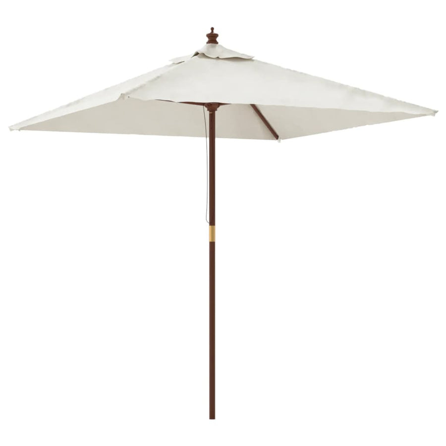 Parasol Met Houten Paal 198X198X231 Cm Kleurig Zand
