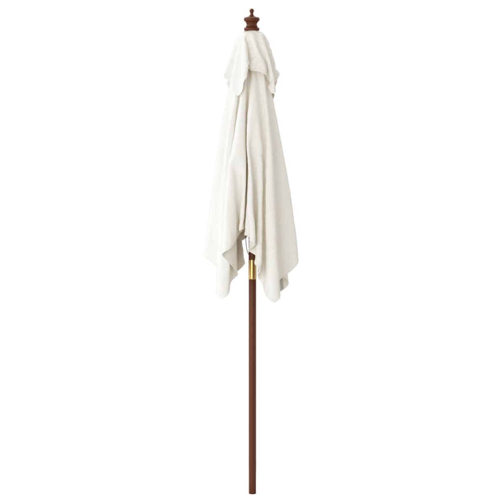 Parasol Met Houten Paal 198X198X231 Cm Kleurig Zand
