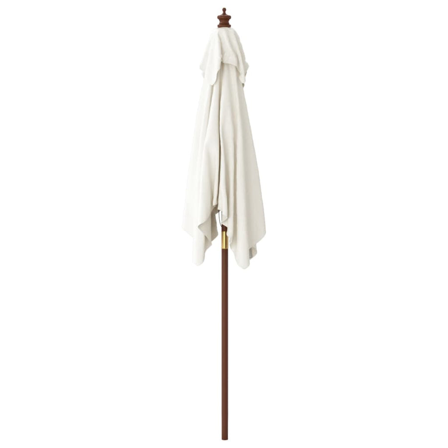 Parasol Met Houten Paal 198X198X231 Cm Kleurig Zand