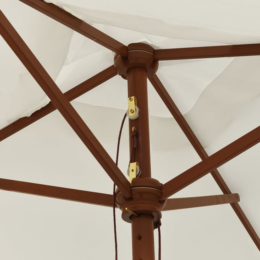 Parasol Met Houten Paal 198X198X231 Cm Kleurig Zand
