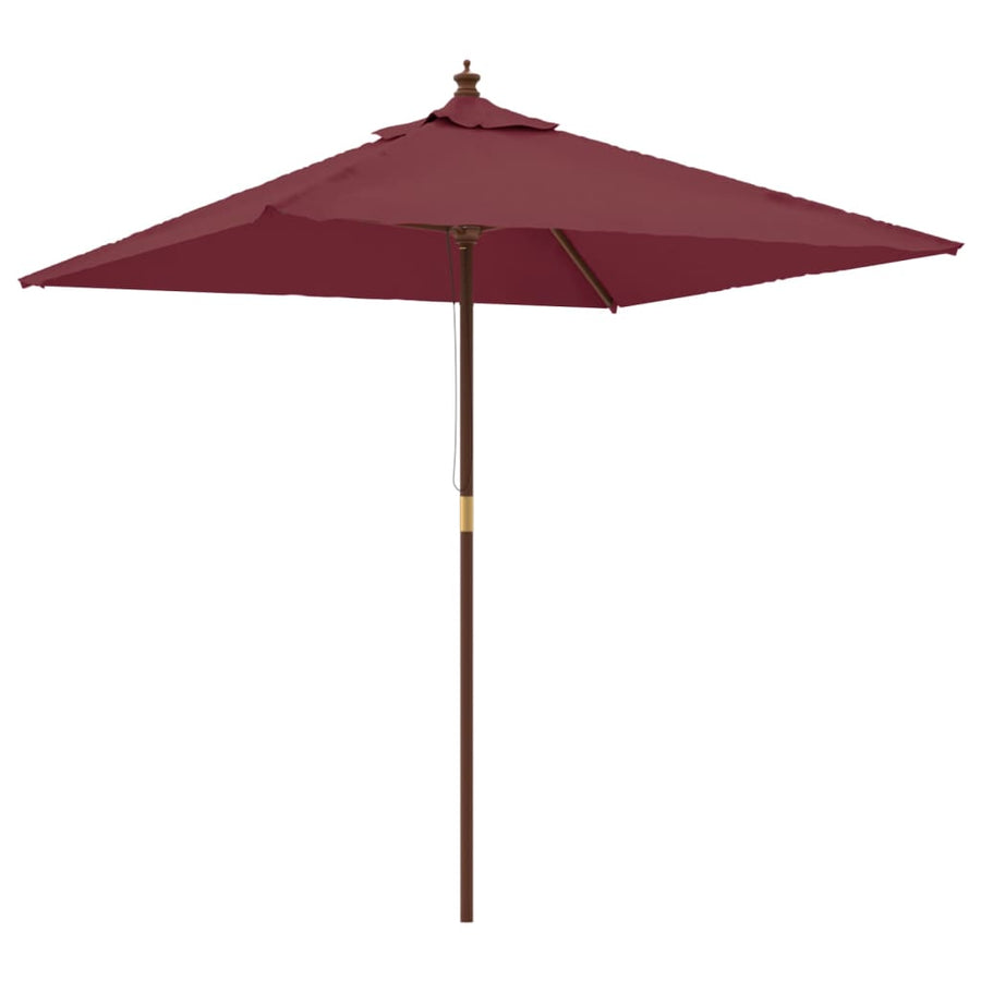 Parasol Met Houten Paal 198X198X231 Cm Bordeaux Rood