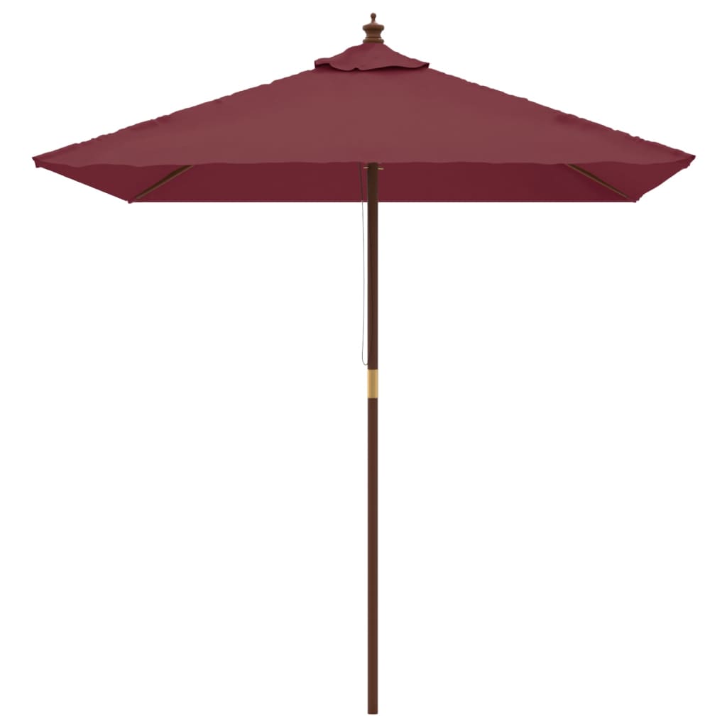 Parasol Met Houten Paal 198X198X231 Cm Bordeaux Rood