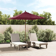 Parasol houten paal 198x198x231 cm bordeauxrood