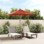 Parasol 198x198x231 cm houten paal terracotta