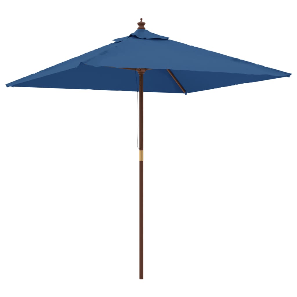 Parasol Met Houten Paal 198X198X231 Cm Azuurblauw