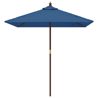 Parasol Met Houten Paal 198X198X231 Cm Azuurblauw