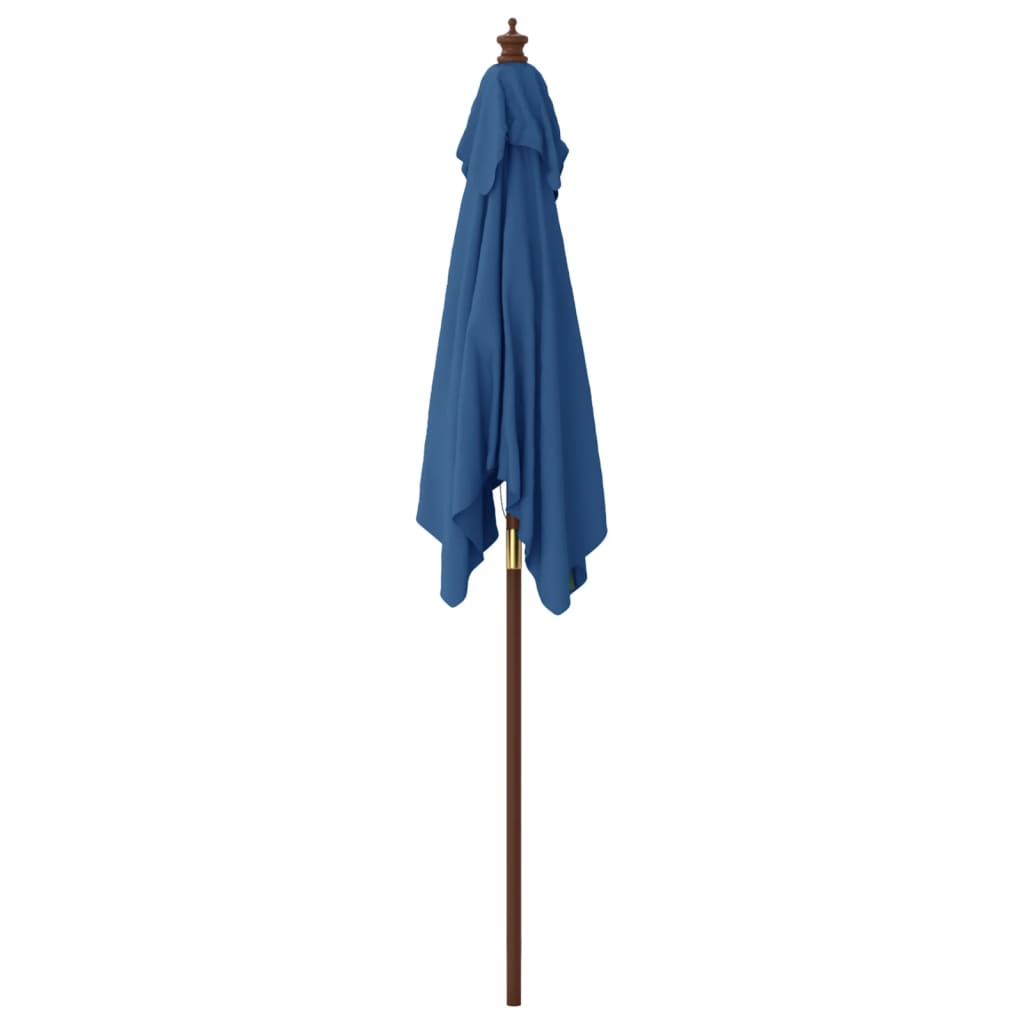 Parasol Met Houten Paal 198X198X231 Cm Azuurblauw