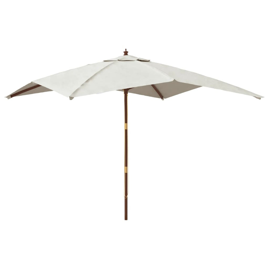 Parasol Met Houten Paal 300X300X273 Cm Zandkleurig
