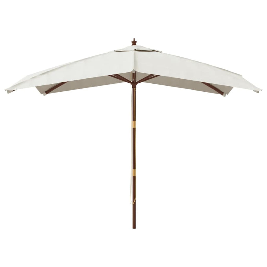 Parasol Met Houten Paal 300X300X273 Cm Zandkleurig