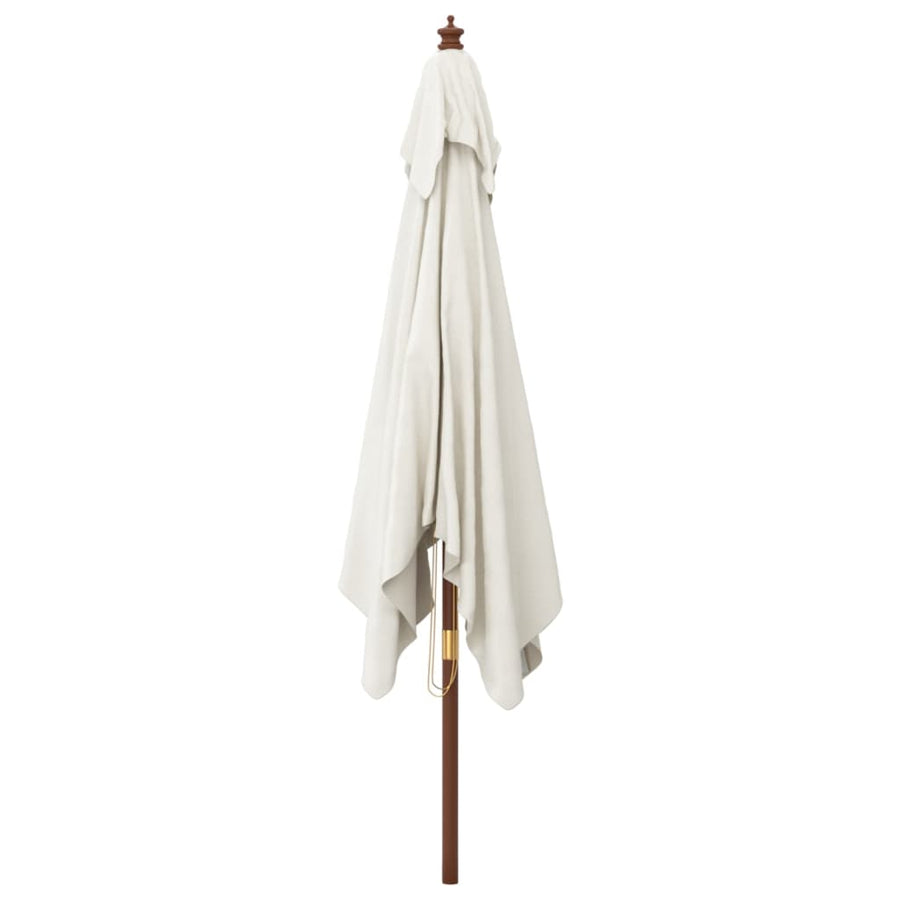 Parasol Met Houten Paal 300X300X273 Cm Zandkleurig