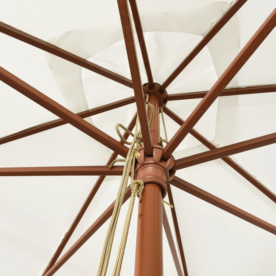 Parasol Met Houten Paal 300X300X273 Cm Zandkleurig