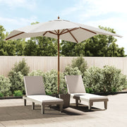 Parasol 300x300x273 cm zandkleurig houten paal