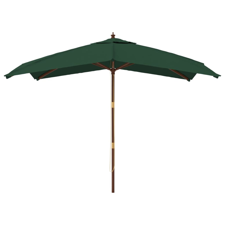 Parasol Met Houten Paal 300X300X273 Cm Groen