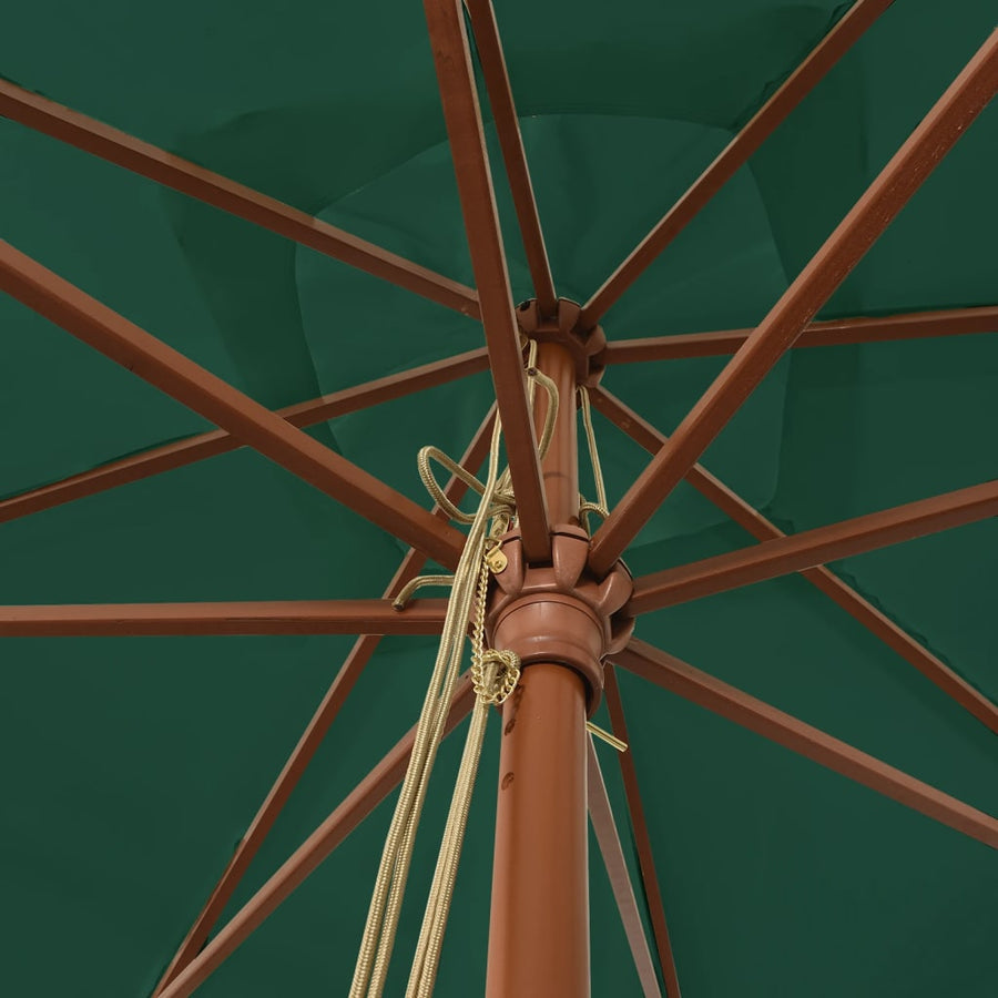 Parasol Met Houten Paal 300X300X273 Cm Groen