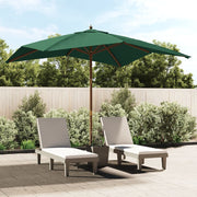 Parasol 300x300 cm groen houten paal