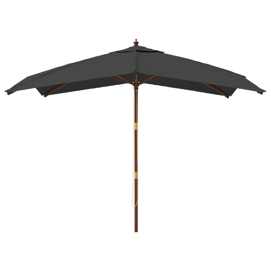 Parasol Met Houten Paal 300X300X273 Cm Antracietkleurig