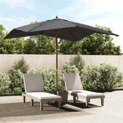 Parasol 300x300 cm antraciet houten paal
