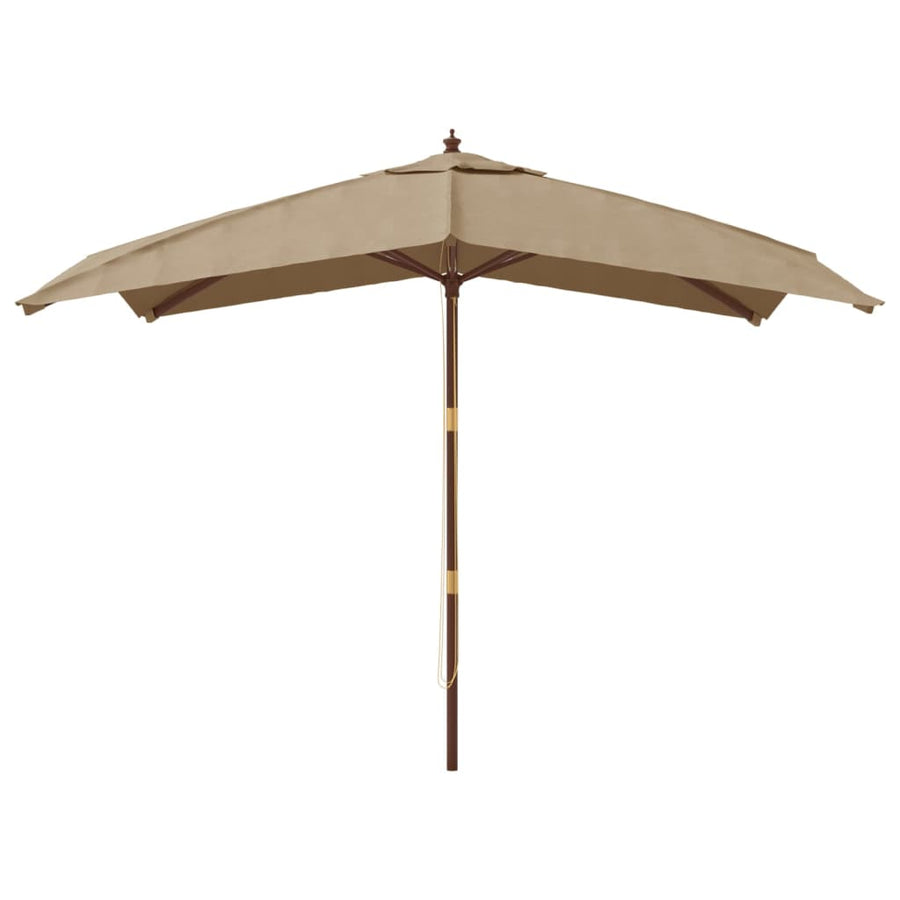 Parasol Met Houten Paal 300X300X273 Cm Taupe
