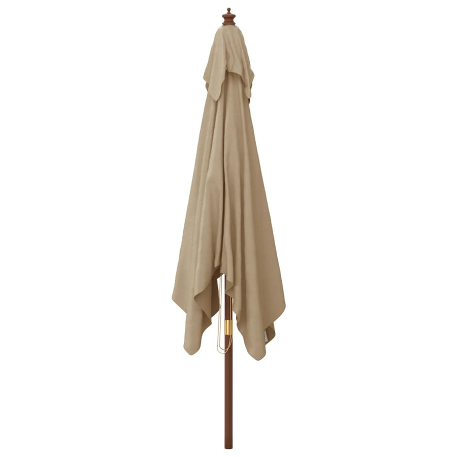 Parasol Met Houten Paal 300X300X273 Cm Taupe