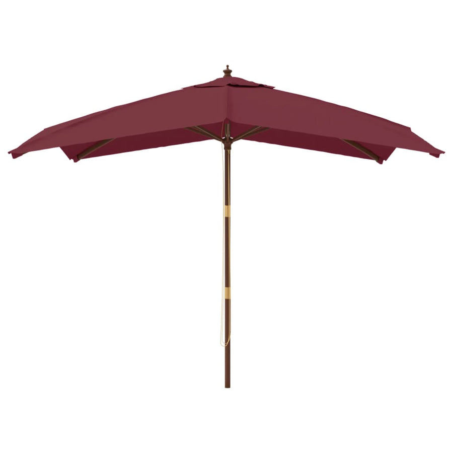Parasol Met Houten Paal 300X300X273 Cm Bordeauxrood