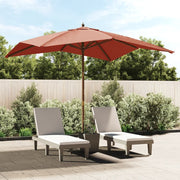 Parasol 300x300 cm houten paal terracottakleurig