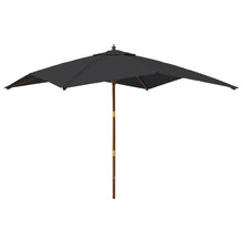 Parasol Met Houten Paal 300X300X273 Cm Zwart