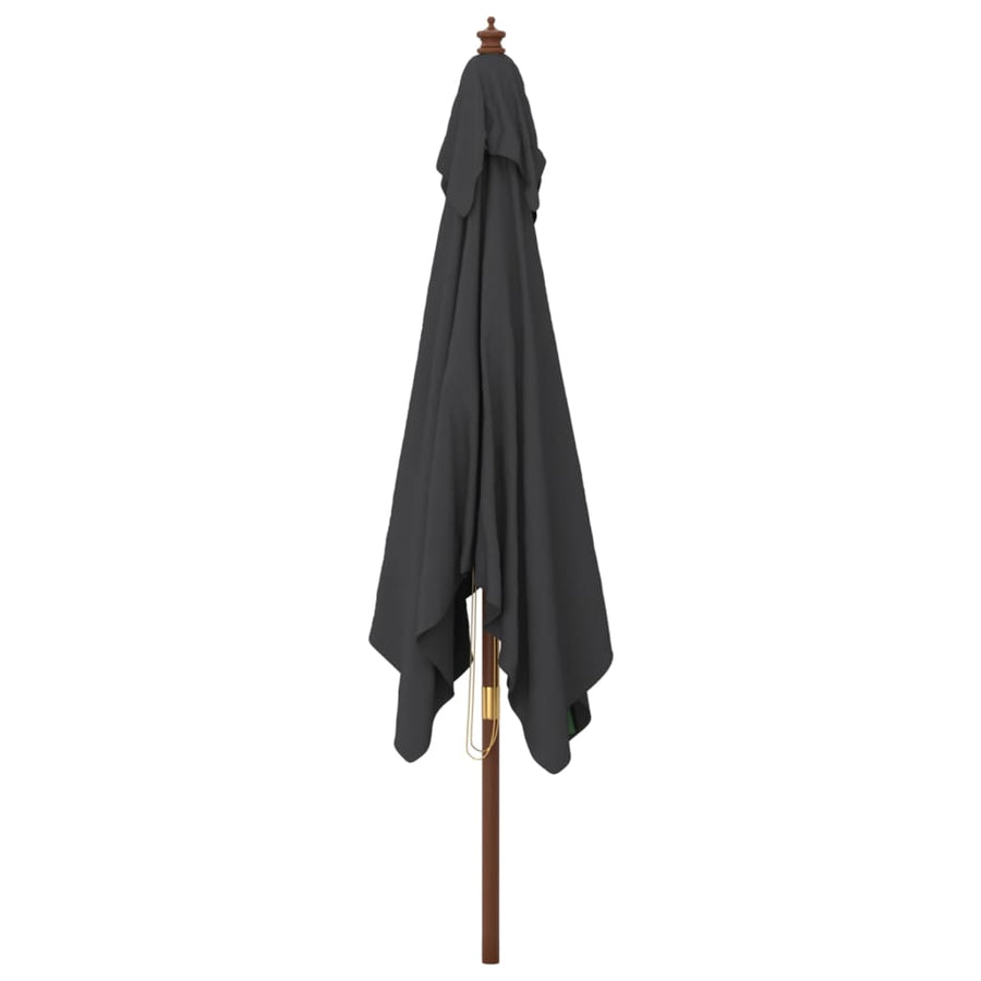 Parasol Met Houten Paal 300X300X273 Cm Zwart