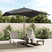 Parasol 300x300x273 cm zwart houten paal
