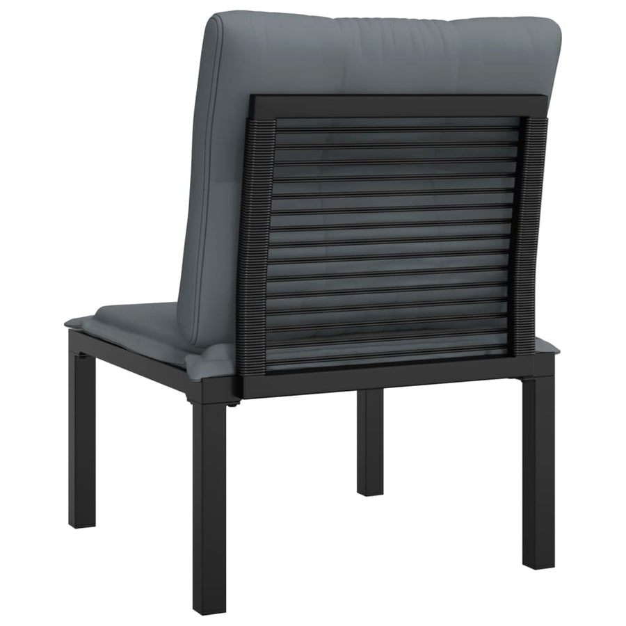 Tuinstoel Met Kussens Poly Rattan Zwart En Grijs Middenbank