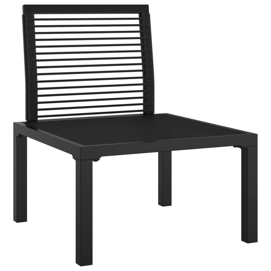 Tuinstoel Met Kussens Poly Rattan Zwart En Grijs Middenbank