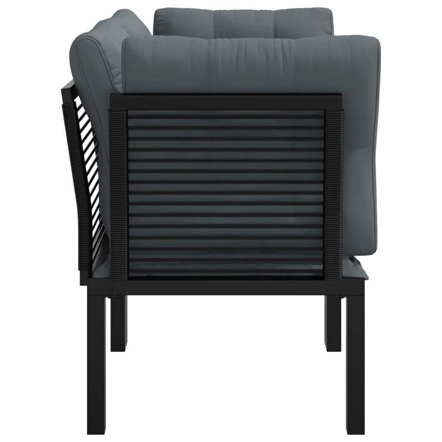 Tuinhoekstoelen 2 St Met Kussens Poly Rattan Zwart En Grijs 2x hoek