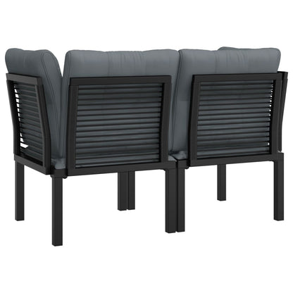 Tuinhoekstoelen 2 St Met Kussens Poly Rattan Zwart En Grijs 2x hoek