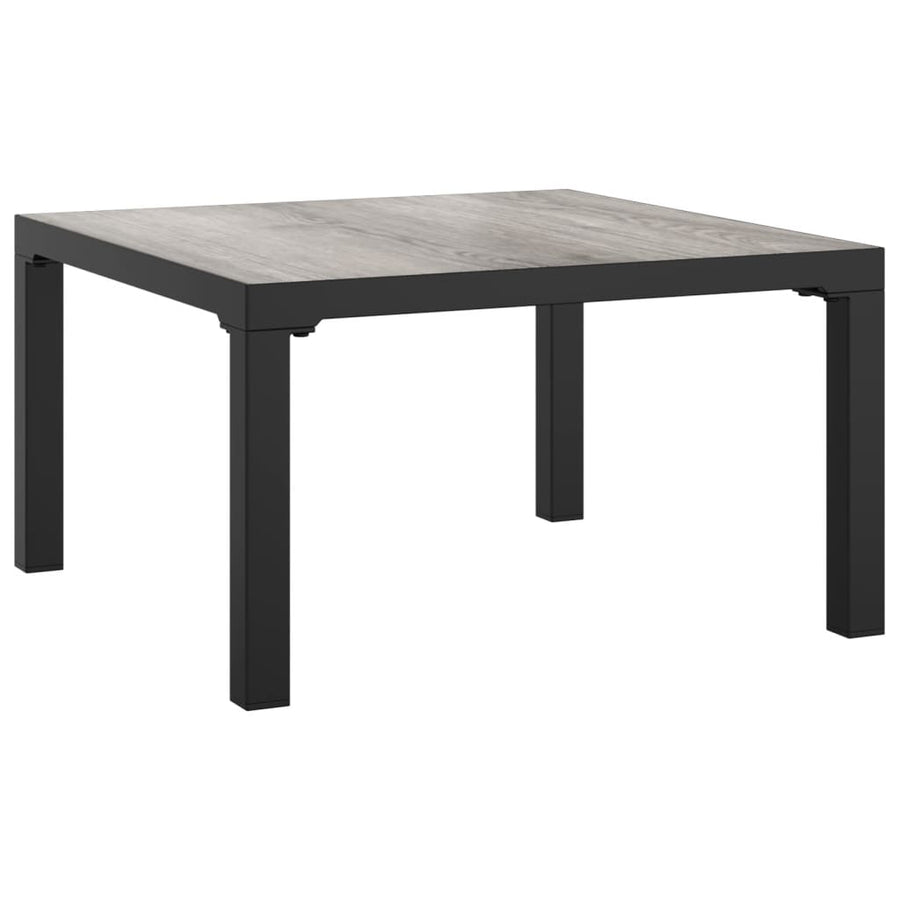 4-Delige Loungeset Poly Rattan Zwart En Grijs 2x hoek + midden + Tafel