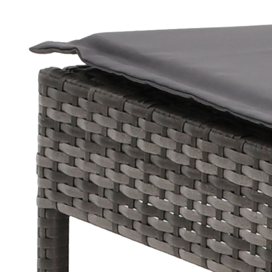 Met Kussen Poly Rattan Grijs Ligbed