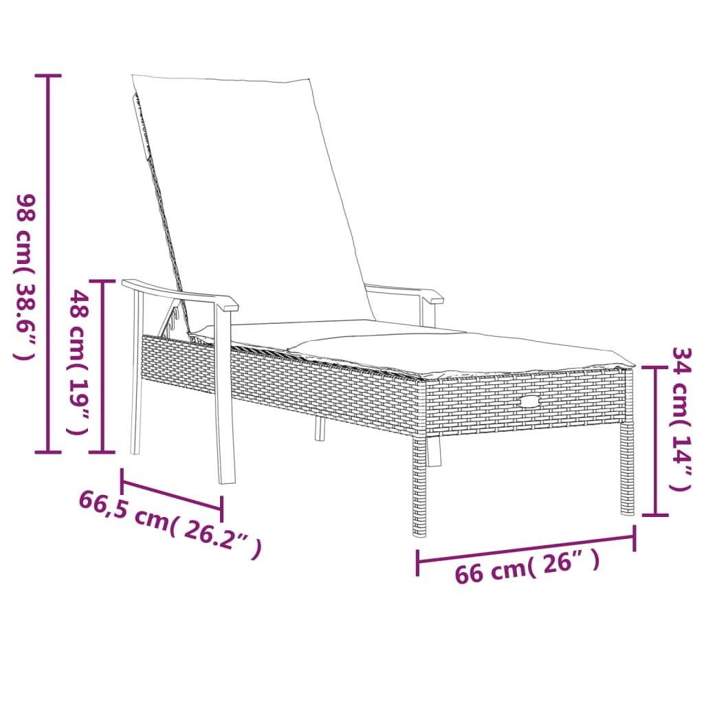 Ligbedden 2 St Met Tafel En Kussens Poly Rattan Grijs 2x Ligbed + Tafel