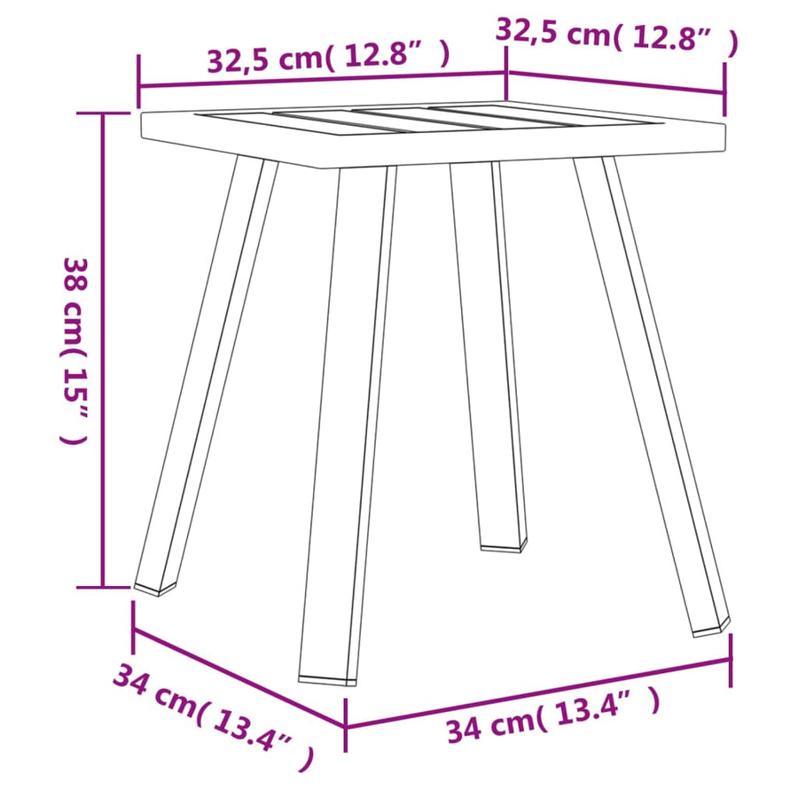 Tuin 34X34X38 Cm Staal Antracietkleurig Tafel