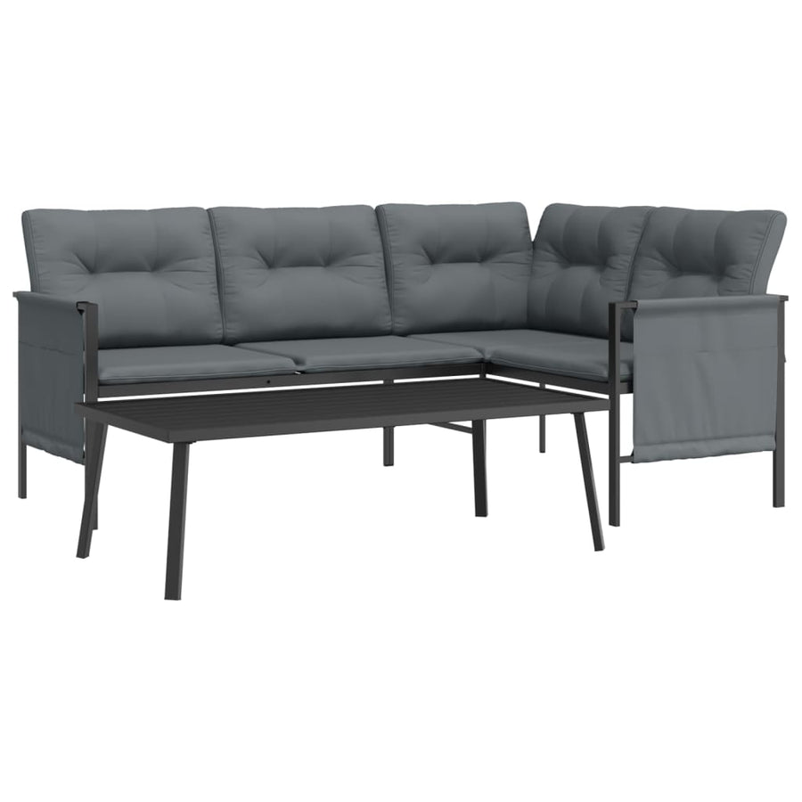 2-Delige Loungeset Staal Antracietkleurig table + corner