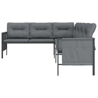 Tuinhoekbank Staal En Textileen Antracietkleurig 230 x 168 x 65 cm